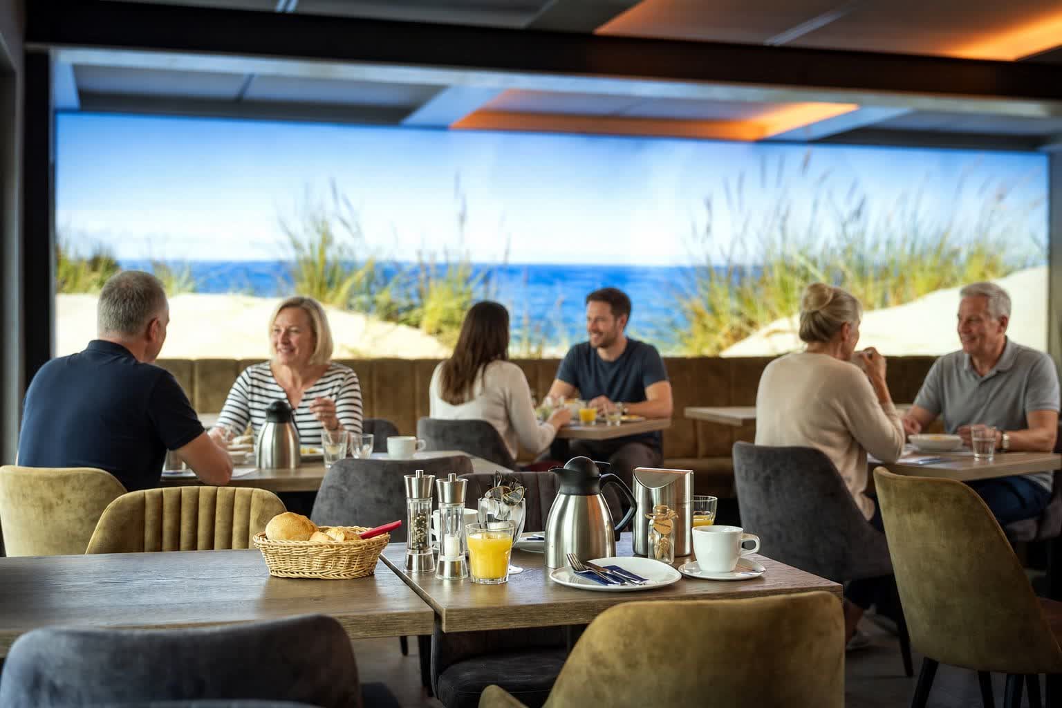 Frühstück mit Meerblick im Restaurant Haus Windhook